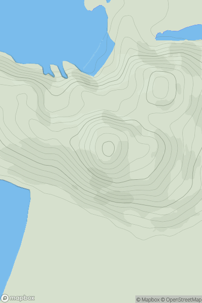 Thumbnail image for Cnoc na Slea (Crocknasleigh) showing contour plot for surrounding peak