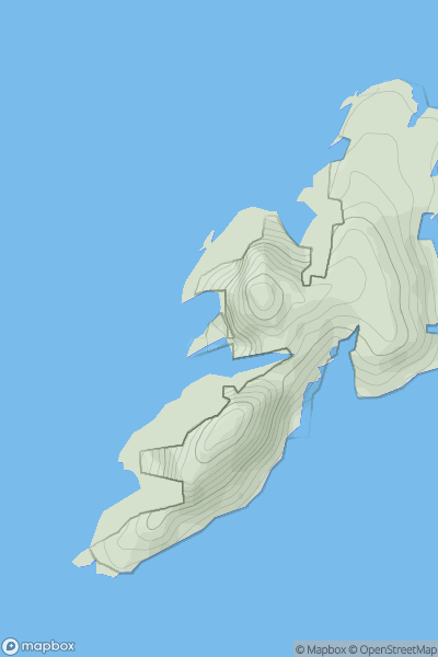 Thumbnail image for Puffin Island (Oilean na gCanog) showing contour plot for surrounding peak