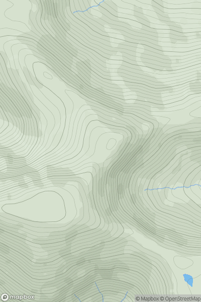 Thumbnail image for Binn Bhriocain NE Top (Letterbreckaun North East Top) showing contour plot for surrounding peak