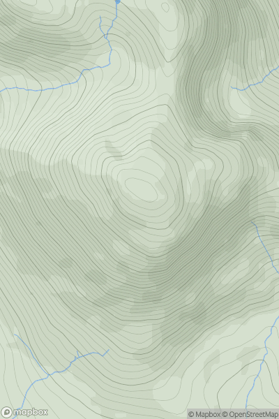 Thumbnail image for Cnoc na hUilleann (Knocknahillion) showing contour plot for surrounding peak