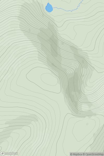 Thumbnail image for Caherbarnagh NW Top (Glanaprehane) showing contour plot for surrounding peak