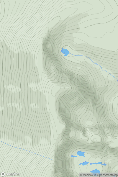 Thumbnail image for Brandon North Top (Cummeennagnauv) showing contour plot for surrounding peak