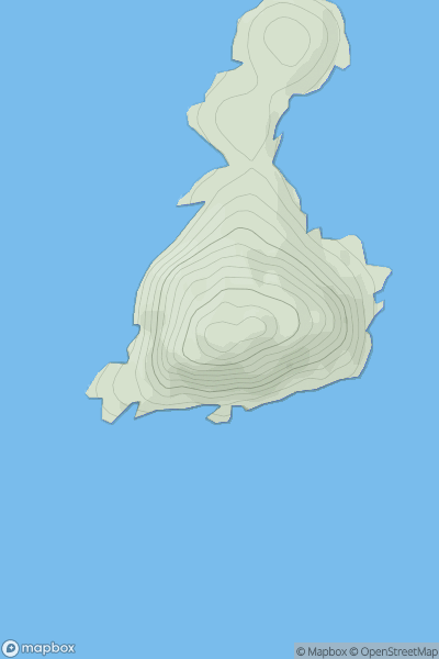 Thumbnail image for Deenish Island showing contour plot for surrounding peak