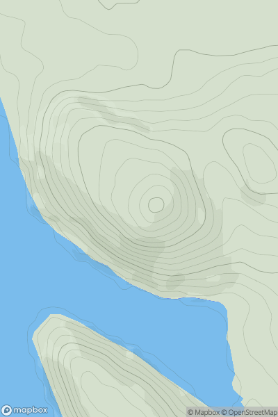 Thumbnail image for Knockeyon showing contour plot for surrounding peak