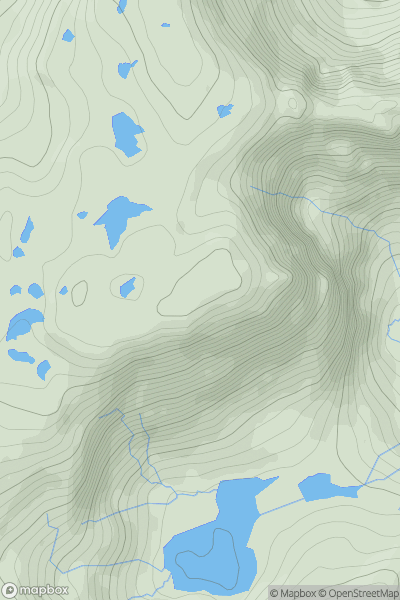 Thumbnail image for Slievenashaska South Top showing contour plot for surrounding peak