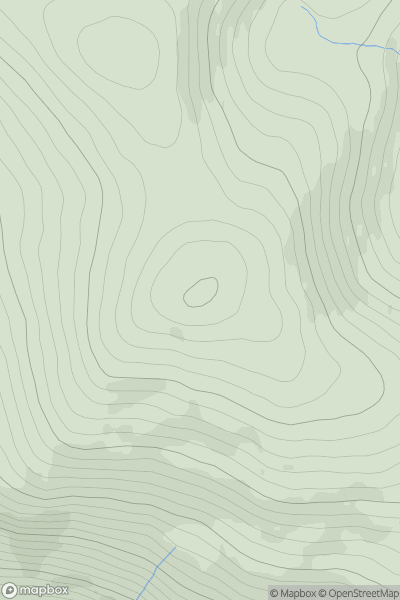 Thumbnail image for Brockagh Mountain (Sliabh na Brocai) showing contour plot for surrounding peak