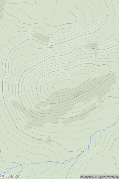 Thumbnail image for Knockrower (Cnoc Ramhar) showing contour plot for surrounding peak