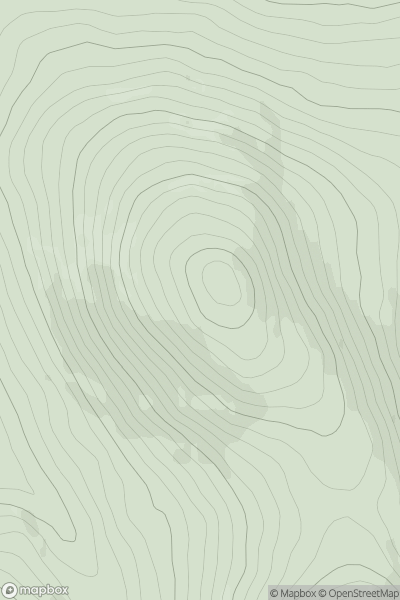 Thumbnail image for Crohan West (Cruachan) showing contour plot for surrounding peak