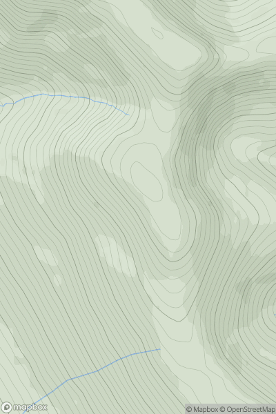 Thumbnail image for Leenaun Hill Far South East Top showing contour plot for surrounding peak