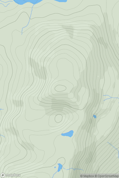 Thumbnail image for Manod Mawr North Top showing contour plot for surrounding peak