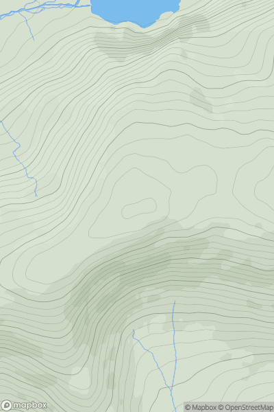 Thumbnail image for Diffwys West Top showing contour plot for surrounding peak