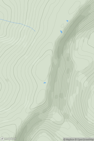 Thumbnail image for Cadair Berwyn North Top showing contour plot for surrounding peak