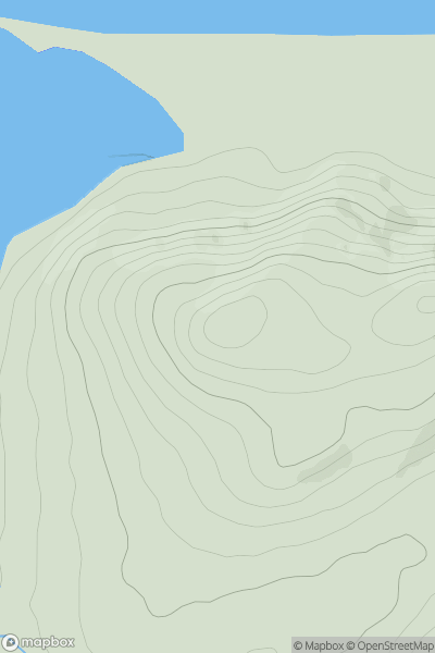 Thumbnail image for Fearann Dealuigh (Farrendalouge) showing contour plot for surrounding peak