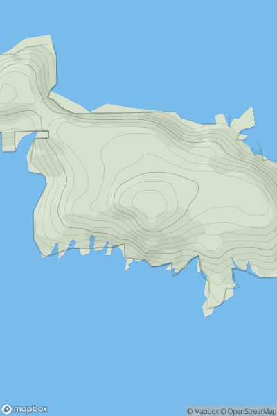 Thumbnail image for Inis Mhic Aoibhleain (Inishvickillane) showing contour plot for surrounding peak