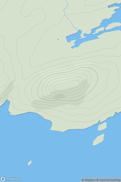 Thumbnail image for Knocknasullig showing contour plot for surrounding peak