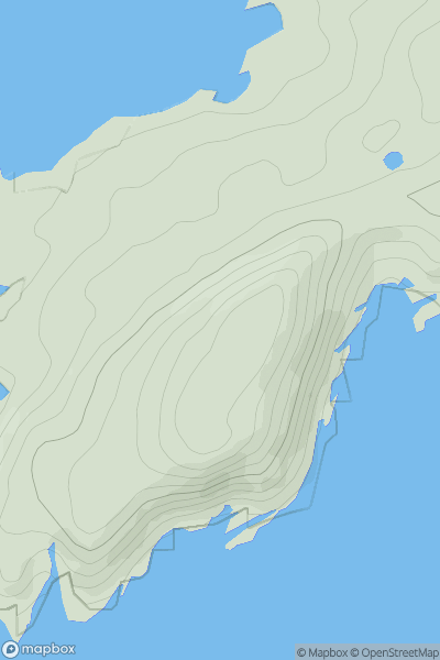 Thumbnail image for Slievemore (Sherkin Island) showing contour plot for surrounding peak