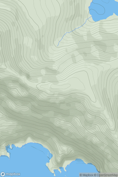 Thumbnail image for Sliabh Liag (mullach thoir theas) (Slieve League SE Top) showing contour plot for surrounding peak