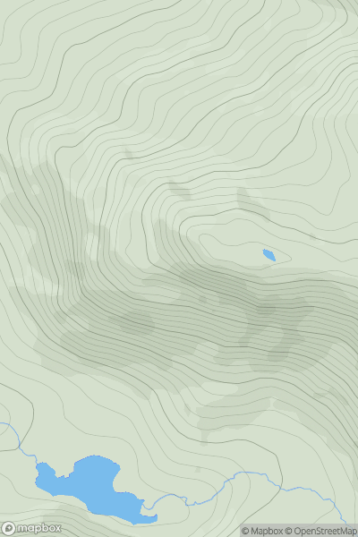 Thumbnail image for Garraun South West Top (Altnagaighera) showing contour plot for surrounding peak