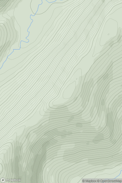 Thumbnail image for Killane Mountain South West Top (An Calan barr thiar theas) showing contour plot for surrounding peak