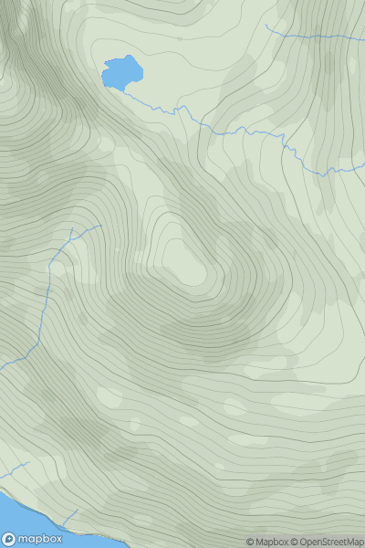 Thumbnail image for Mweelrea SE Spur (Derreennawinshin) (Tawnagradia) showing contour plot for surrounding peak