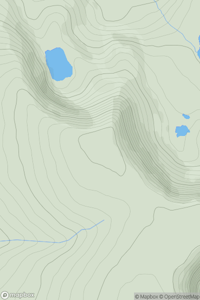 Thumbnail image for Coumfea West Top (Sron Chom Fia) showing contour plot for surrounding peak