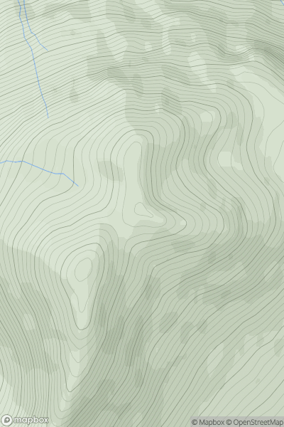 Thumbnail image for Beinn Sgulaird North Top showing contour plot for surrounding peak