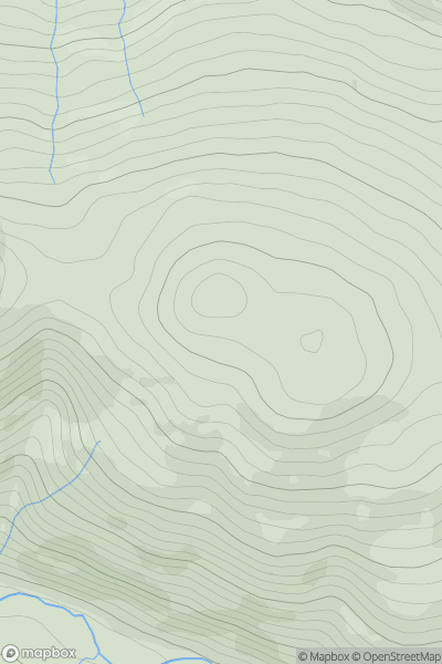 Thumbnail image for Silvermine Mountains E Top showing contour plot for surrounding peak