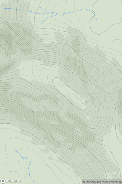 Thumbnail image for Bengorm NW Top showing contour plot for surrounding peak