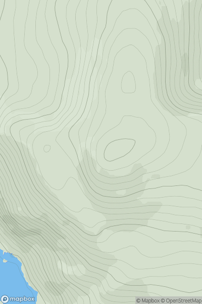 Thumbnail image for Sliabh Tuaidh Far W Top (Slievetooey Far W Top) showing contour plot for surrounding peak