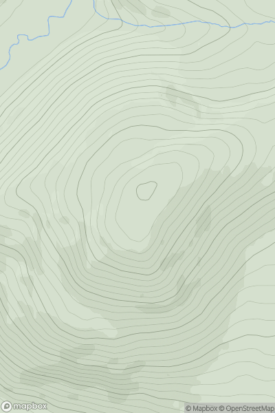 Thumbnail image for Carriglineen Mountain (Sliabh Charraig Linnin) showing contour plot for surrounding peak