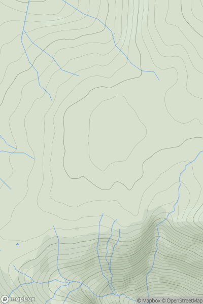 Thumbnail image for Waun Camddwr showing contour plot for surrounding peak