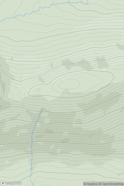 Thumbnail image for Tawnyard (Tamhnaigh Ard) showing contour plot for surrounding peak