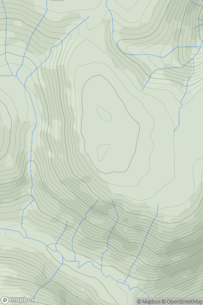 Thumbnail image for Llechwedd Du showing contour plot for surrounding peak