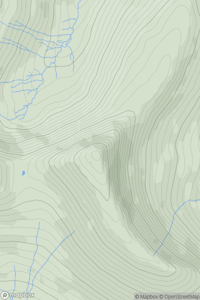 Thumbnail image for Cribyn showing contour plot for surrounding peak