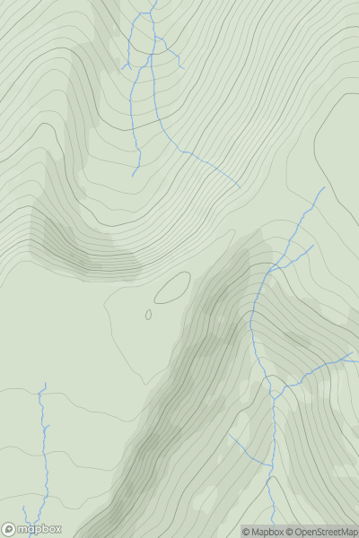 Thumbnail image for Bwlch y Ddwyallt (Gwaun Cerrig Llwydion) showing contour plot for surrounding peak