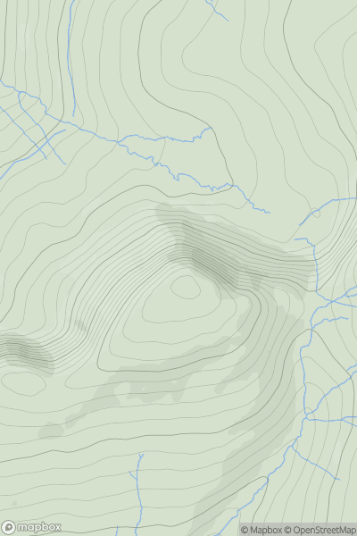 Thumbnail image for Bannau Sir Gaer - Picws Du showing contour plot for surrounding peak