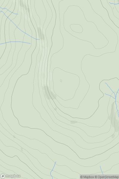 Thumbnail image for Cefn Eglwysilan showing contour plot for surrounding peak