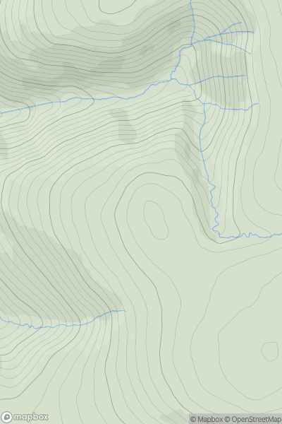 Thumbnail image for Auchope Cairn showing contour plot for surrounding peak