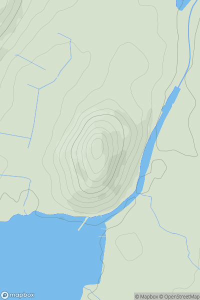 Thumbnail image for Dunmallet (Dunmallard Hill) showing contour plot for surrounding peak