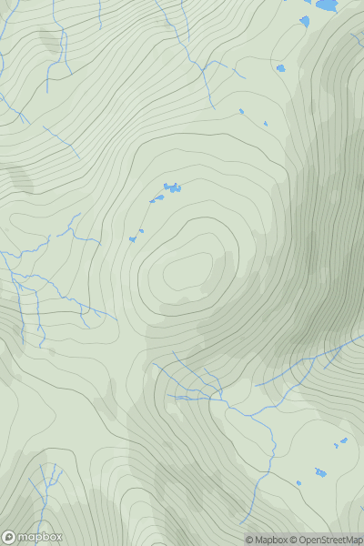 Thumbnail image for Allen Crags showing contour plot for surrounding peak