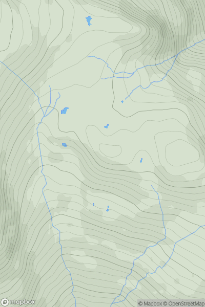 Thumbnail image for Cold Pike West Top showing contour plot for surrounding peak