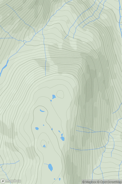 Thumbnail image for Seathwaite Fell (Wainwright summit) showing contour plot for surrounding peak