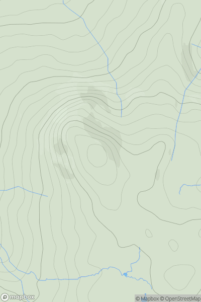 Thumbnail image for Bleaberry Fell showing contour plot for surrounding peak