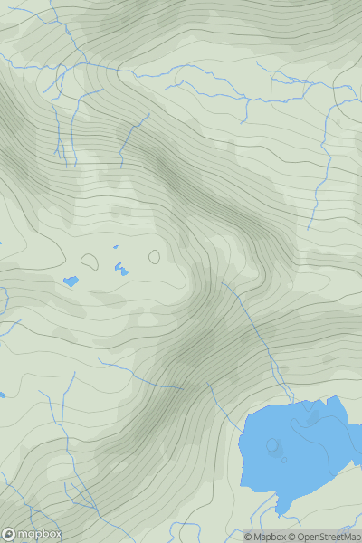 Thumbnail image for Tarn Crag (Easedale) showing contour plot for surrounding peak