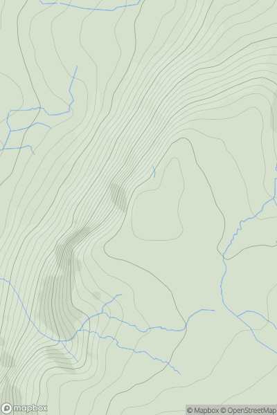 Thumbnail image for Walla Crag showing contour plot for surrounding peak