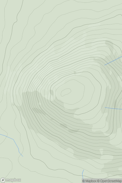 Thumbnail image for Great Mell Fell showing contour plot for surrounding peak