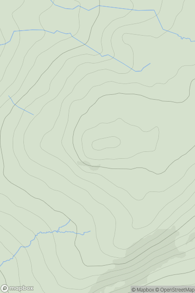 Thumbnail image for Great Worm Crag showing contour plot for surrounding peak