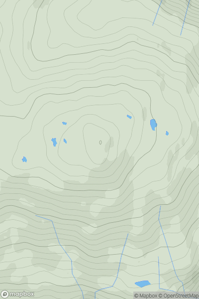 Thumbnail image for Beinn nan Lus showing contour plot for surrounding peak