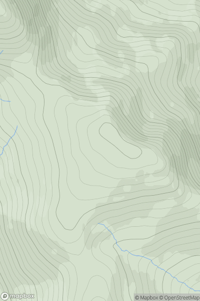 Thumbnail image for Meall na Caora showing contour plot for surrounding peak