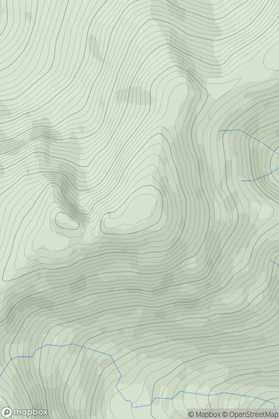 Thumbnail image for Beinn Eunaich East Top showing contour plot for surrounding peak
